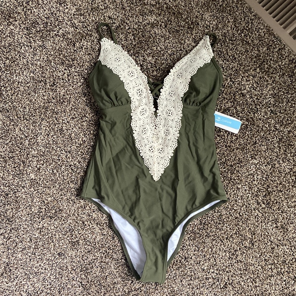 Cupshe Green Lace One-Piece, NWT